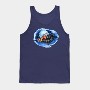 Halloween Pumpkin Night Watercolor Tank Top